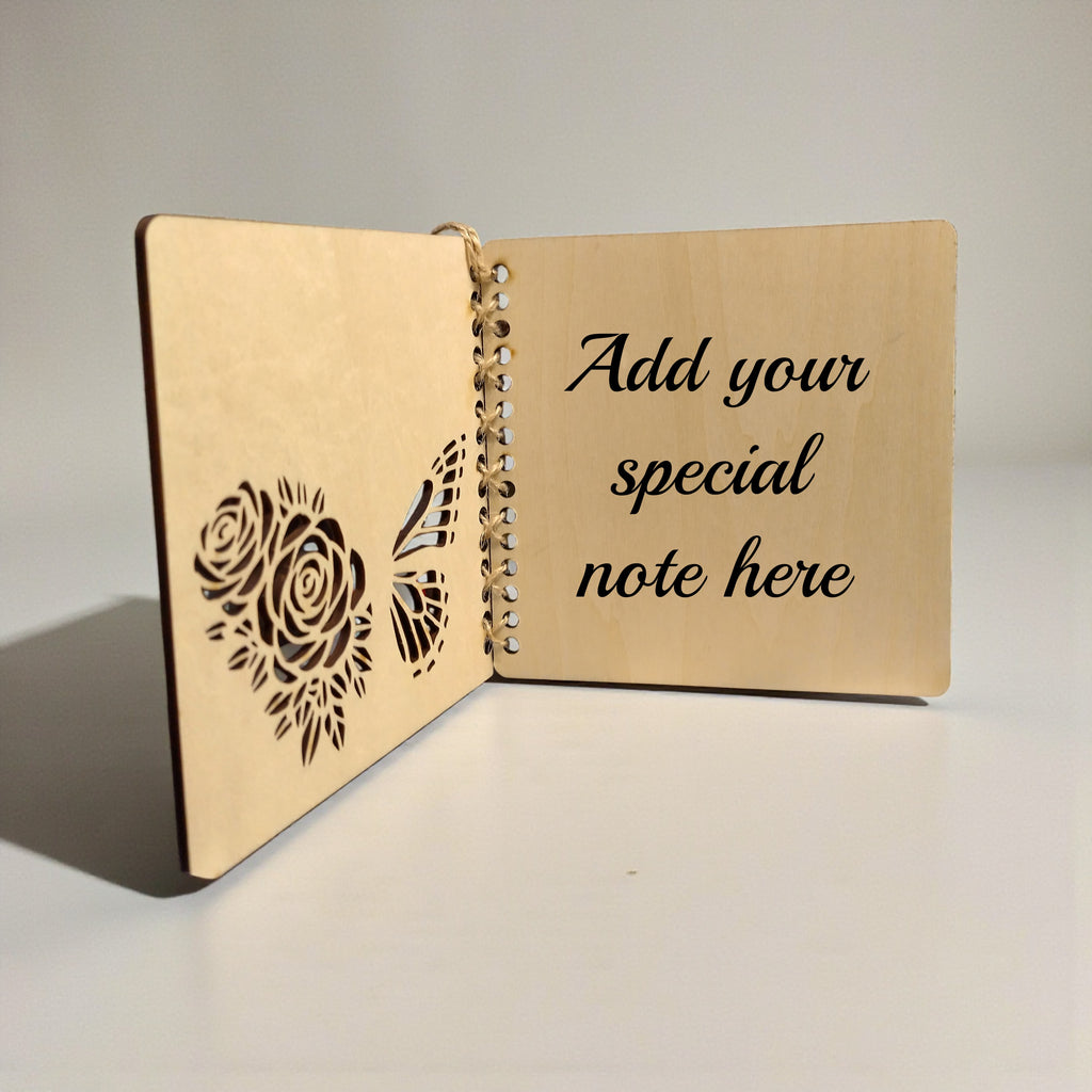 Inside view – space for personalised message