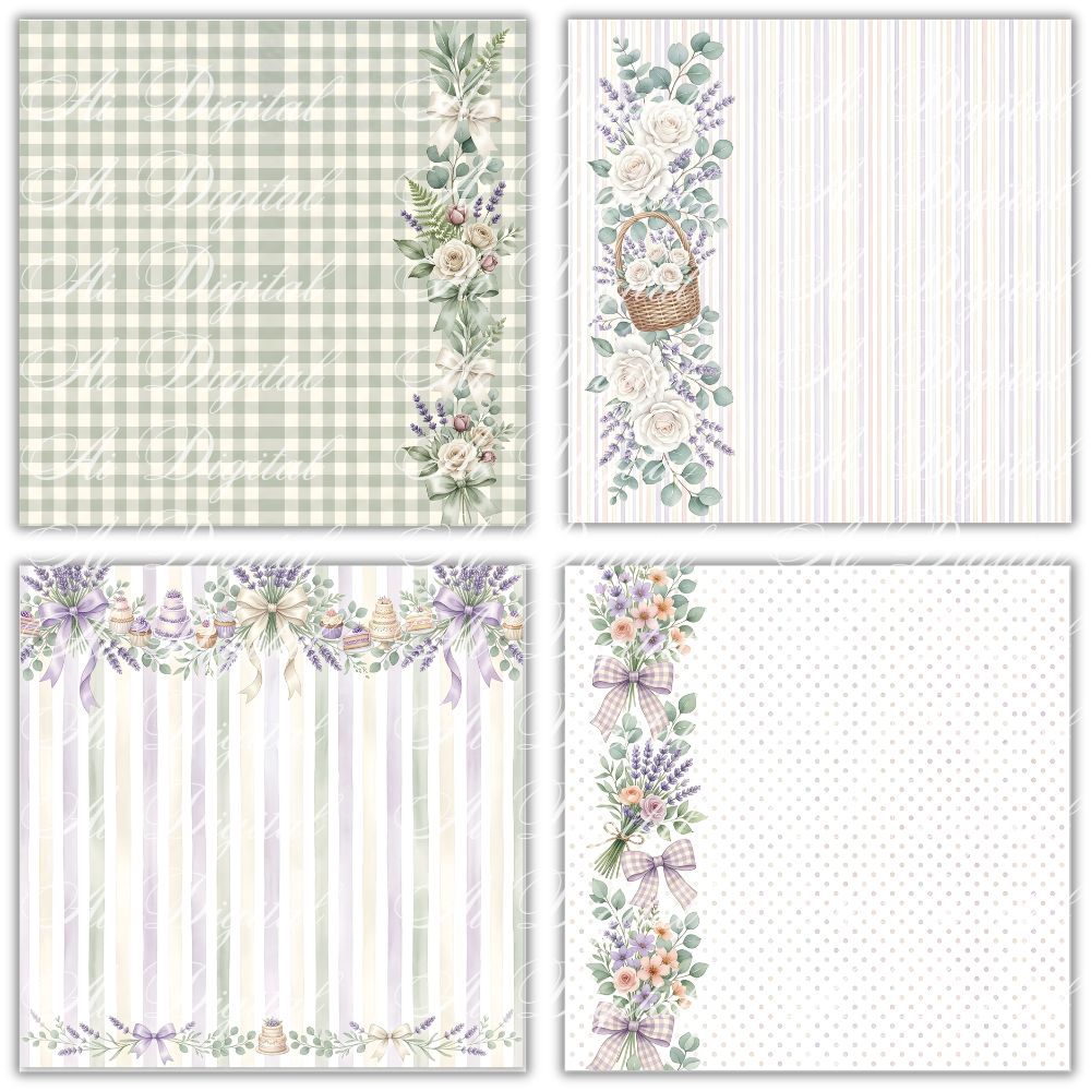 Lavender Goose Clipart & Digital Paper Bundle