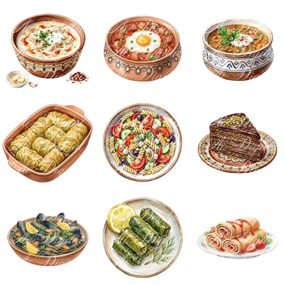Bulgarian Food Clipart Bundle