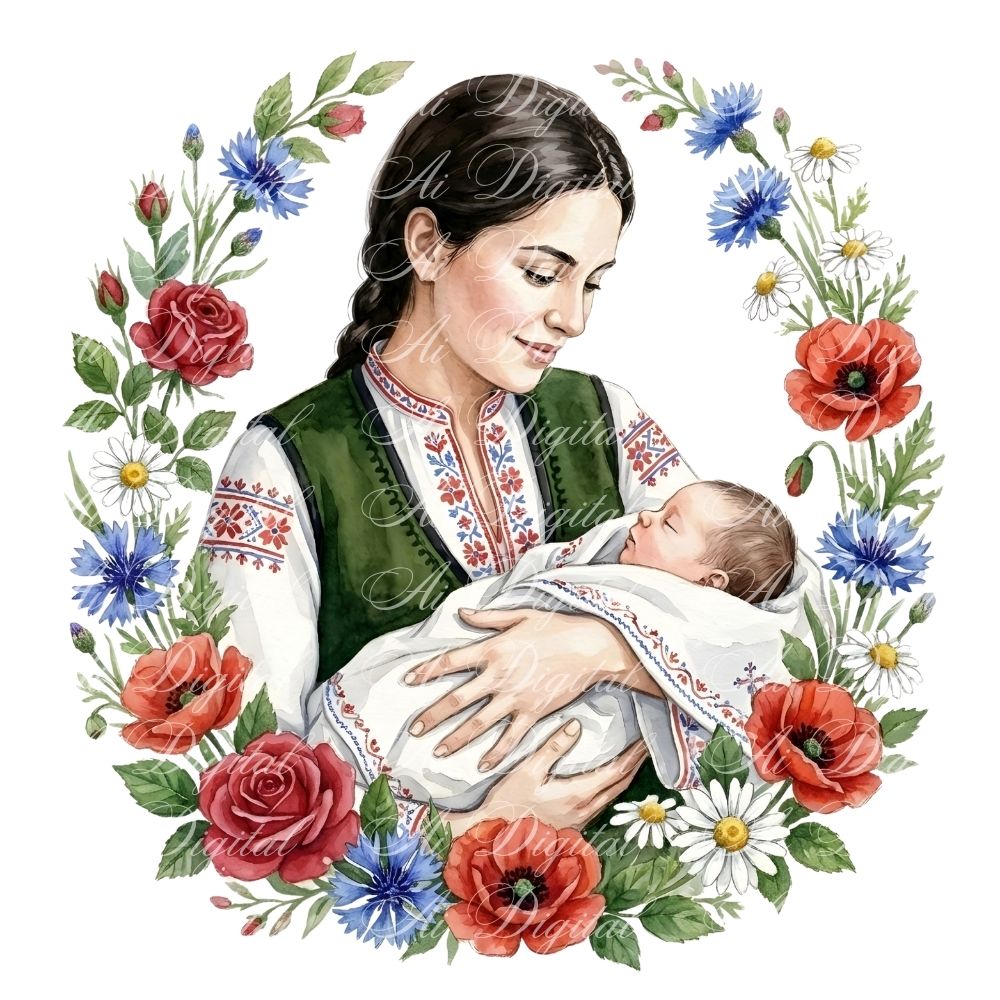 Bulgarian Mother & Kids Clipart Bundle