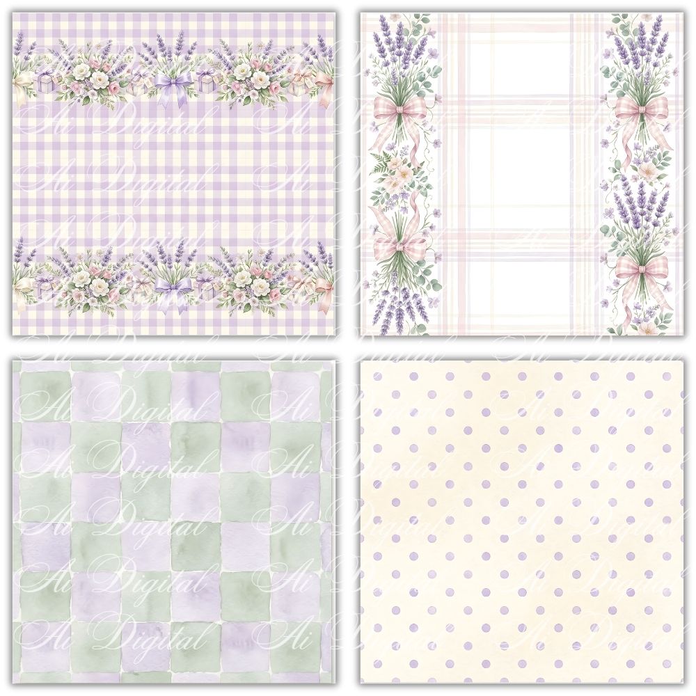 Lavender Goose Clipart & Digital Paper Bundle