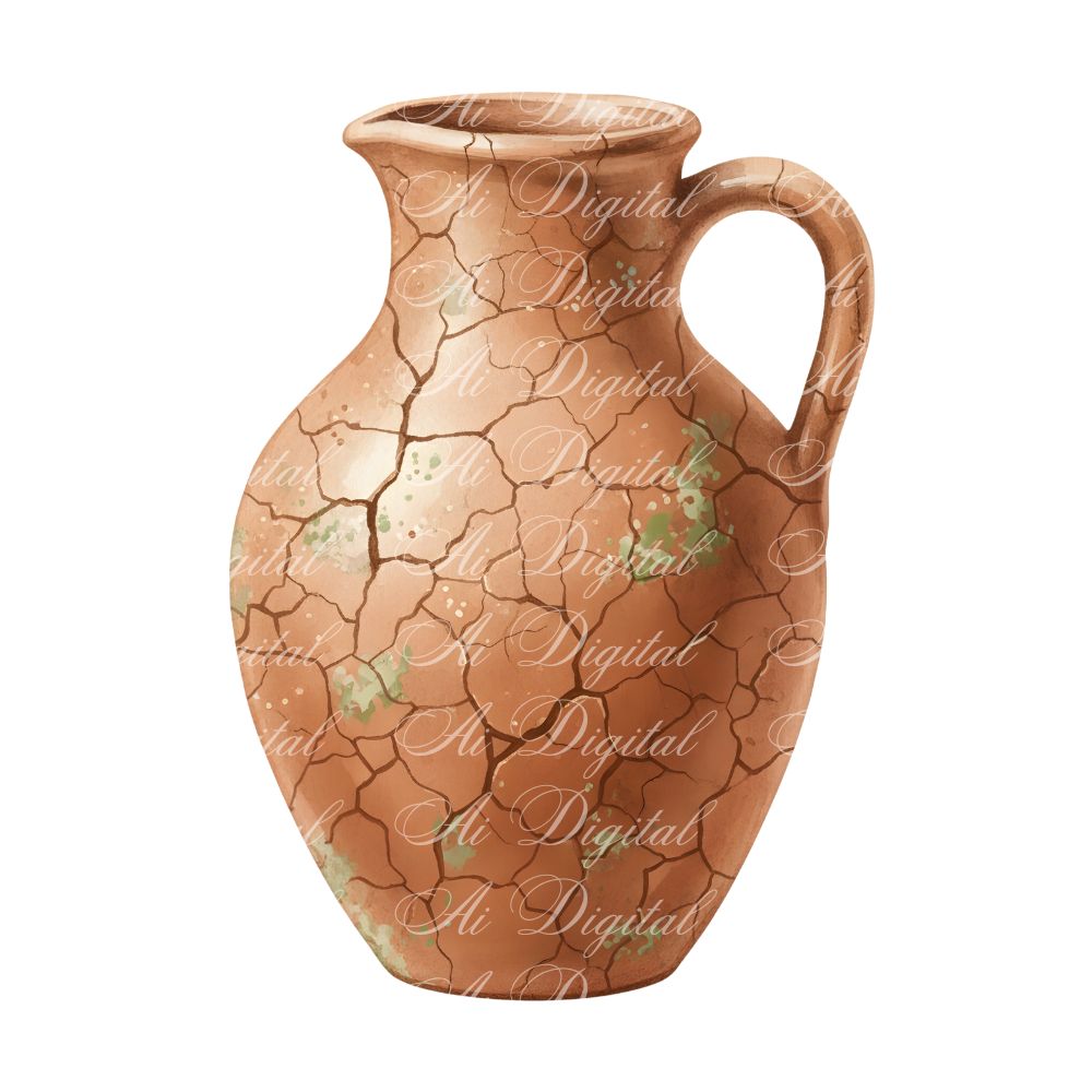 Clay Pottery PNG Clipart Set – 60 Transparent PNG Files (300 DPI)