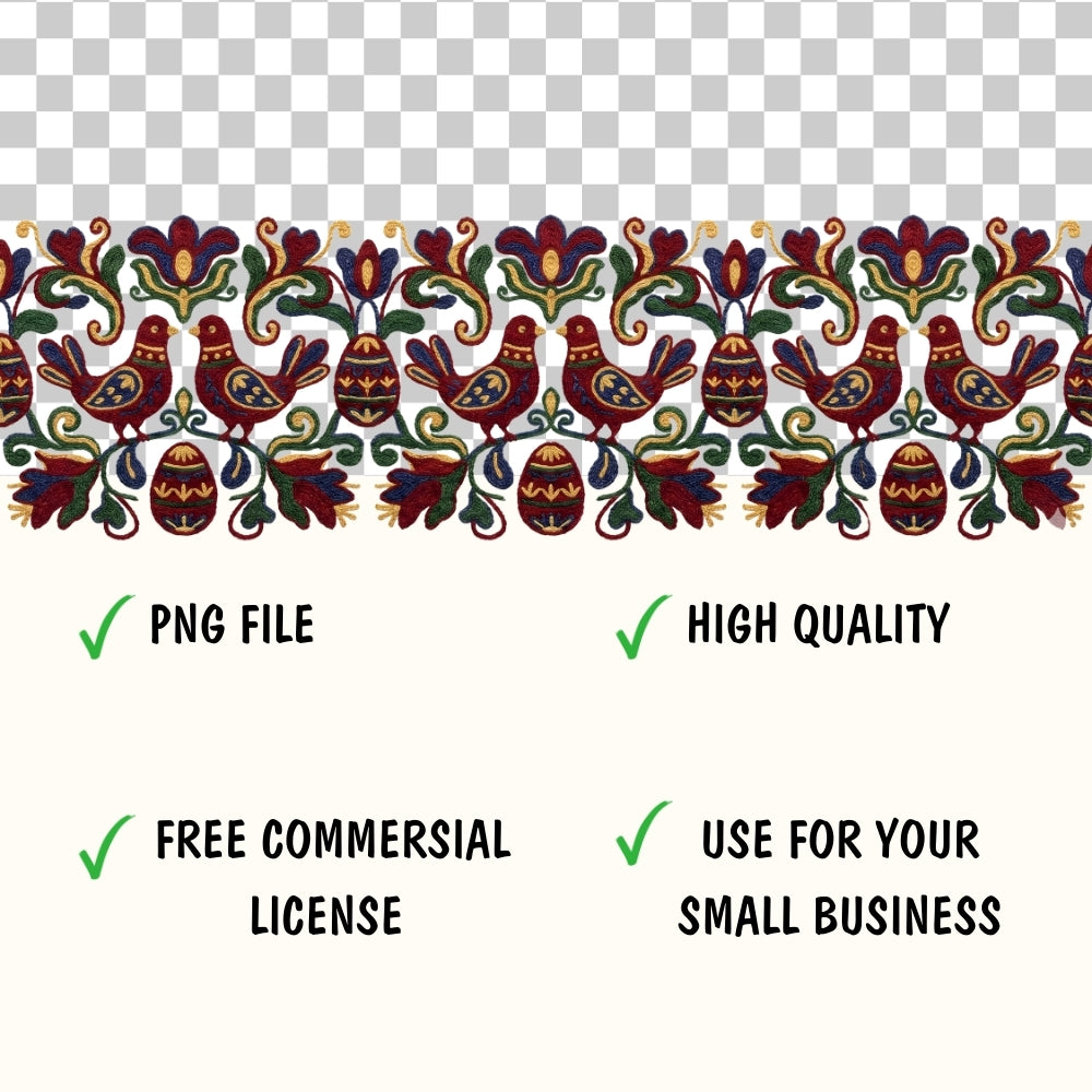 Bulgarian Easter Horizontal Patterns – 31 Digital Borders