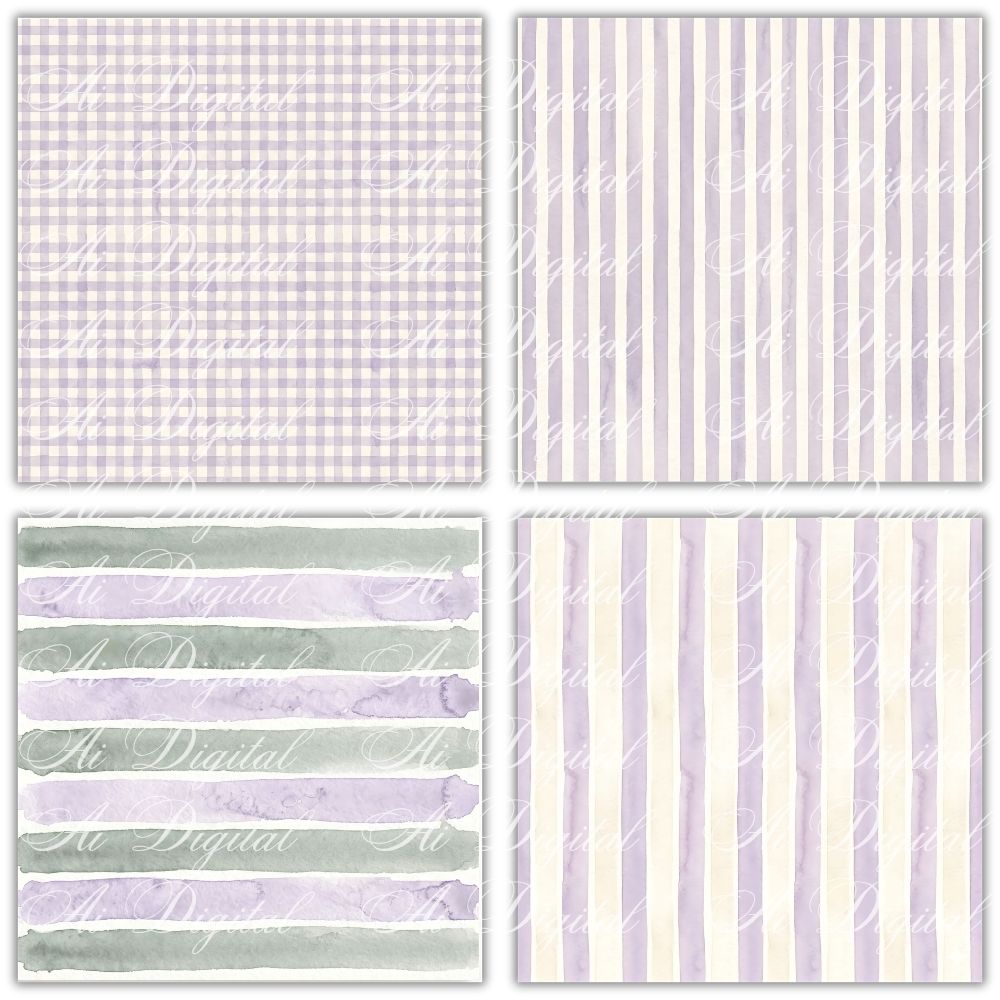 Lavender Goose Clipart & Digital Paper Bundle