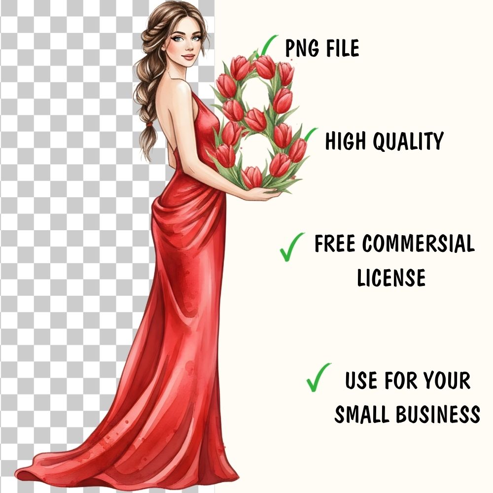 International Women’s Day Watercolor Clipart Bundle