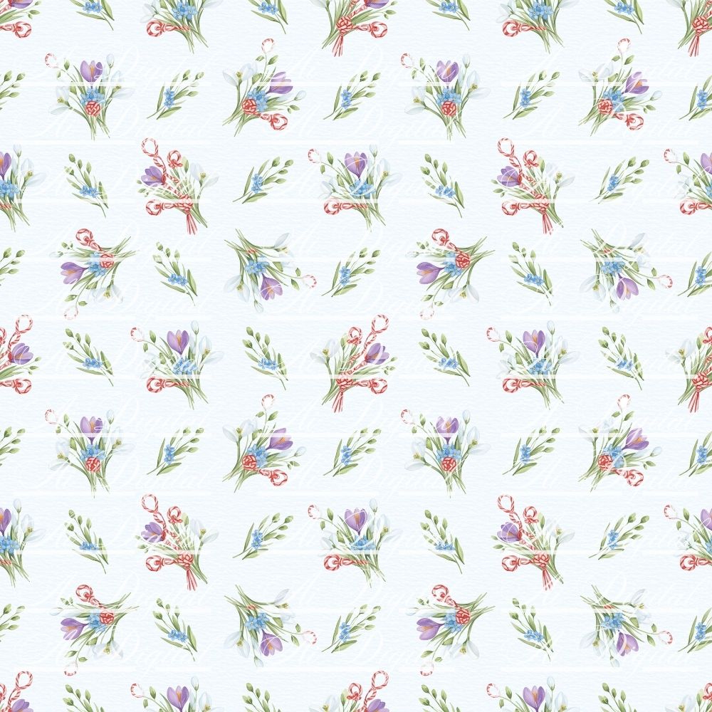 Spring & Martenitsa Watercolor Set – 20 Digital Papers + 20 PNG Clipart – Instant Download