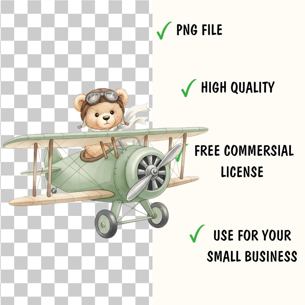 Sage Green Baby Teddy Bear Clipart Bundle – PNG & Seamless Patterns (54 PNG + 20 JPG, 300 DPI)