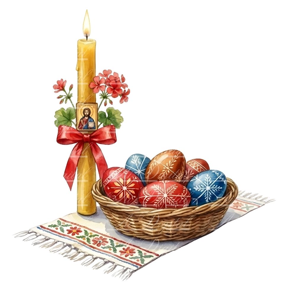 Orthodox Easter Watercolor Clipart Bundle (35 PNG)