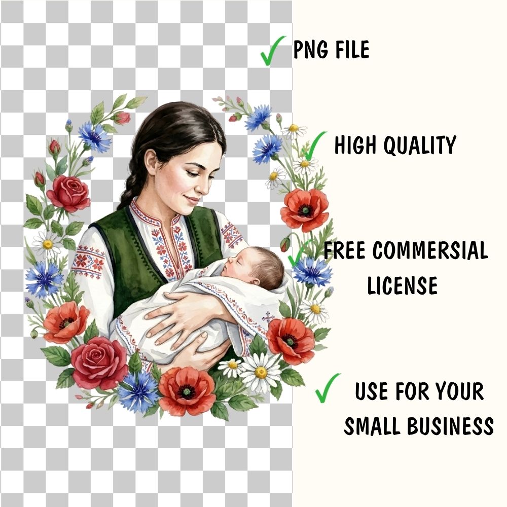 Bulgarian Mother & Kids Clipart Bundle