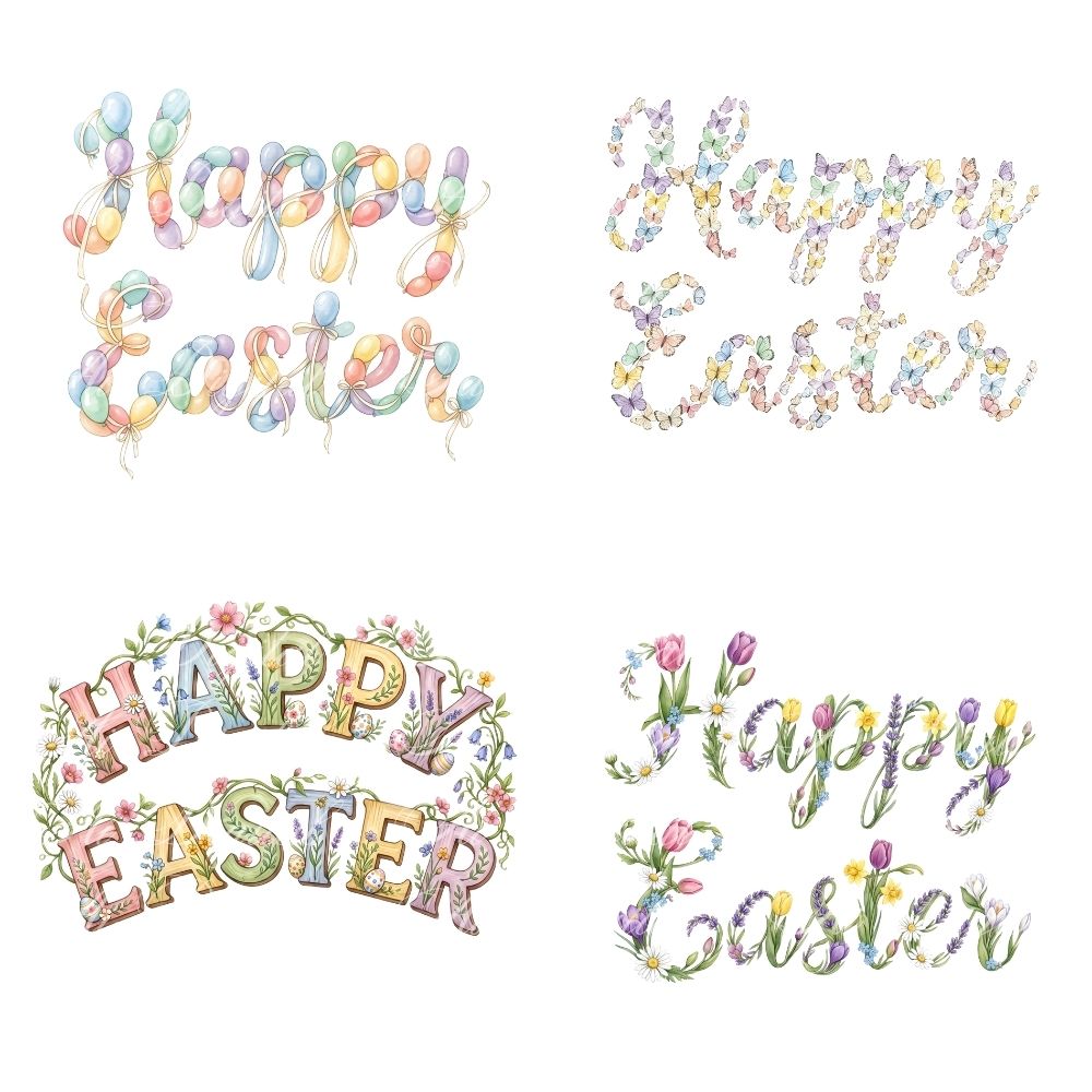 Easter Bunny Clipart Bundle – 20 PNG Watercolor Easter Illustrations