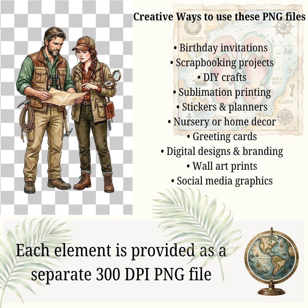 Travellers Clipart Bundle – 157 Vintage Travel PNG Files