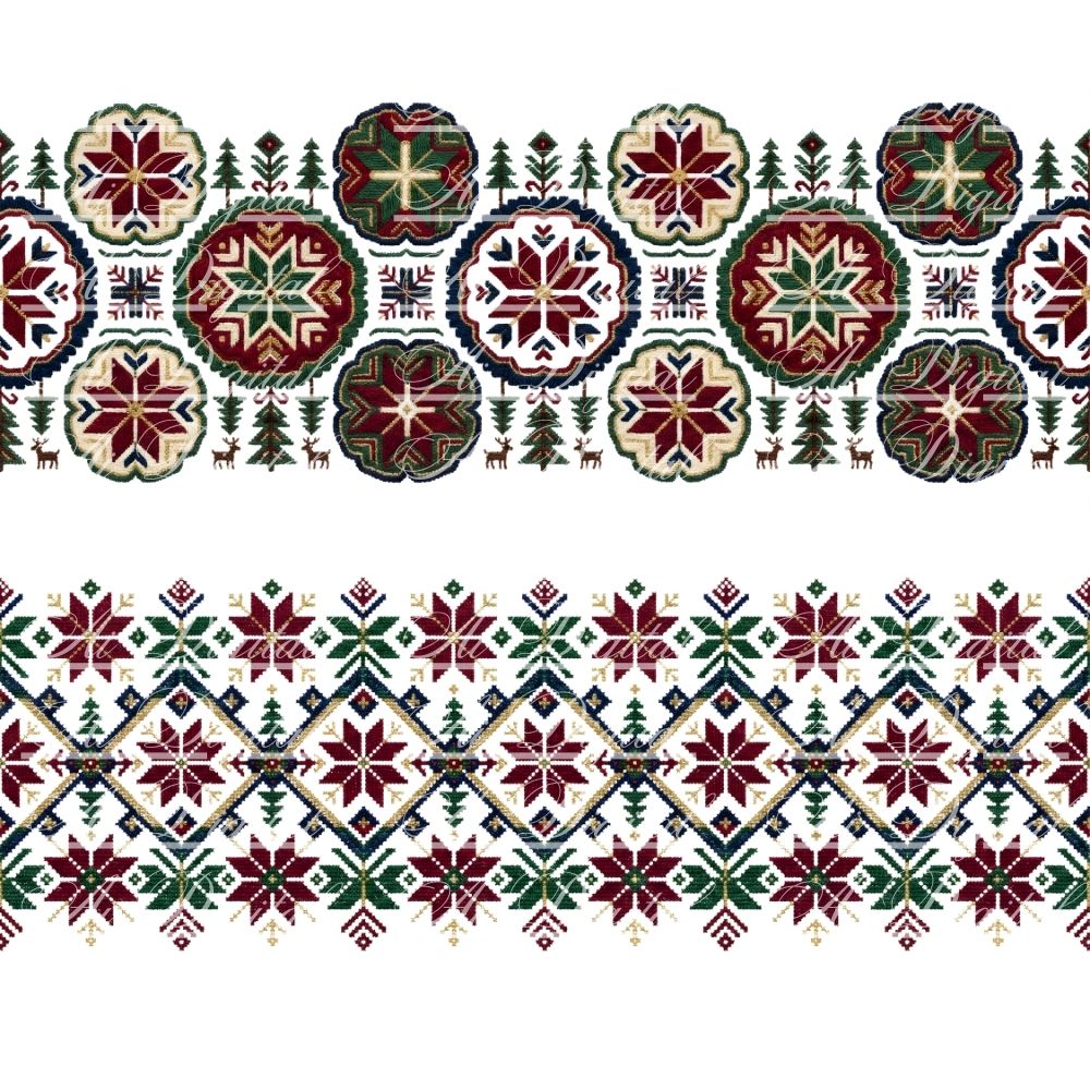 Bulgarian Christmas Horizontal Patterns – 31 Digital Borders