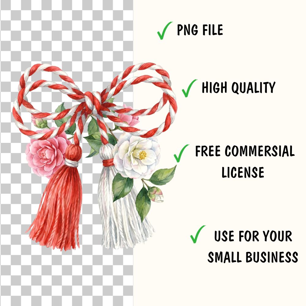 Bulgarian Martenitsa Watercolor Clipart Bundle