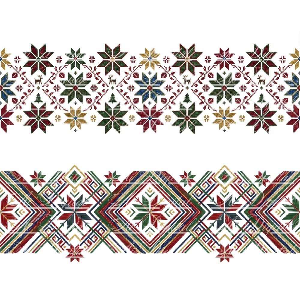 Bulgarian Christmas Horizontal Patterns – 31 Digital Borders