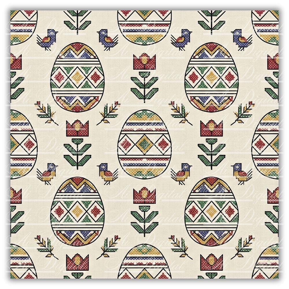 Bulgarian Embroidery Easter Patterns – 34 Digital Papers