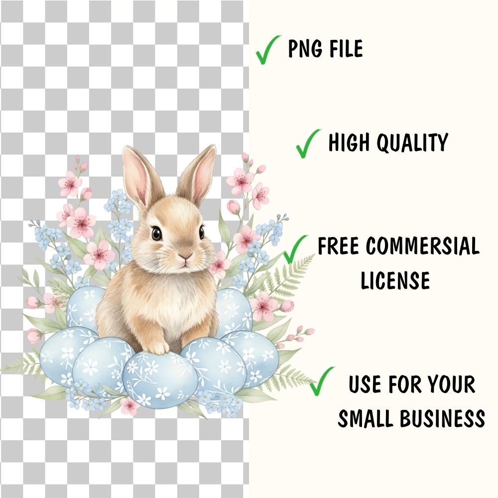 Easter Bunny Clipart Bundle – 106 PNG & 25 Seamless Patterns