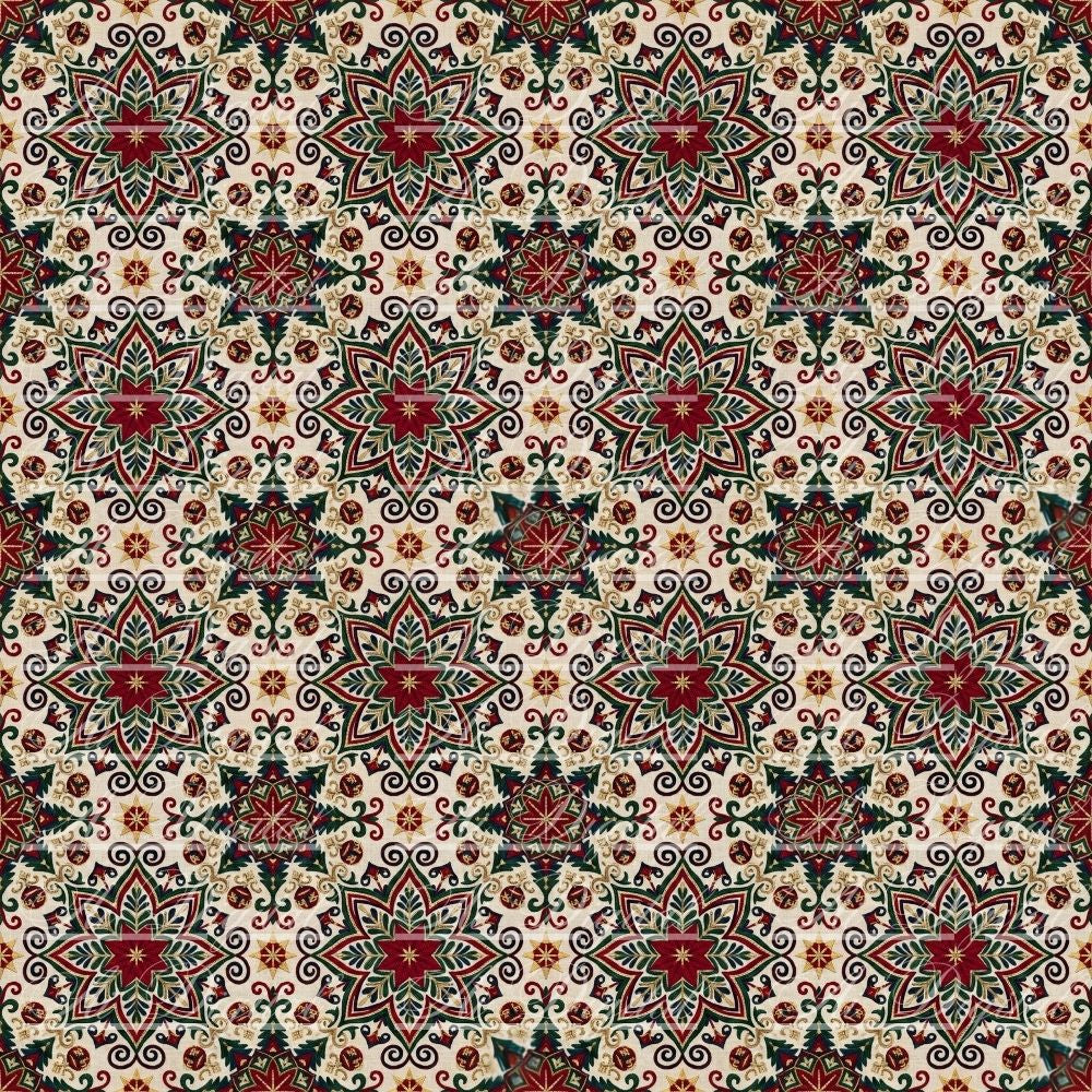 Bulgarian Embroidery Christmas Digital Paper Pack
