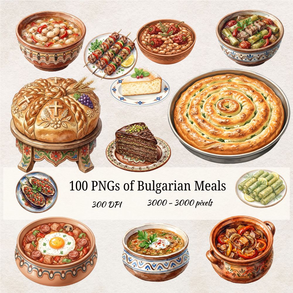 Bulgarian Food Clipart Bundle