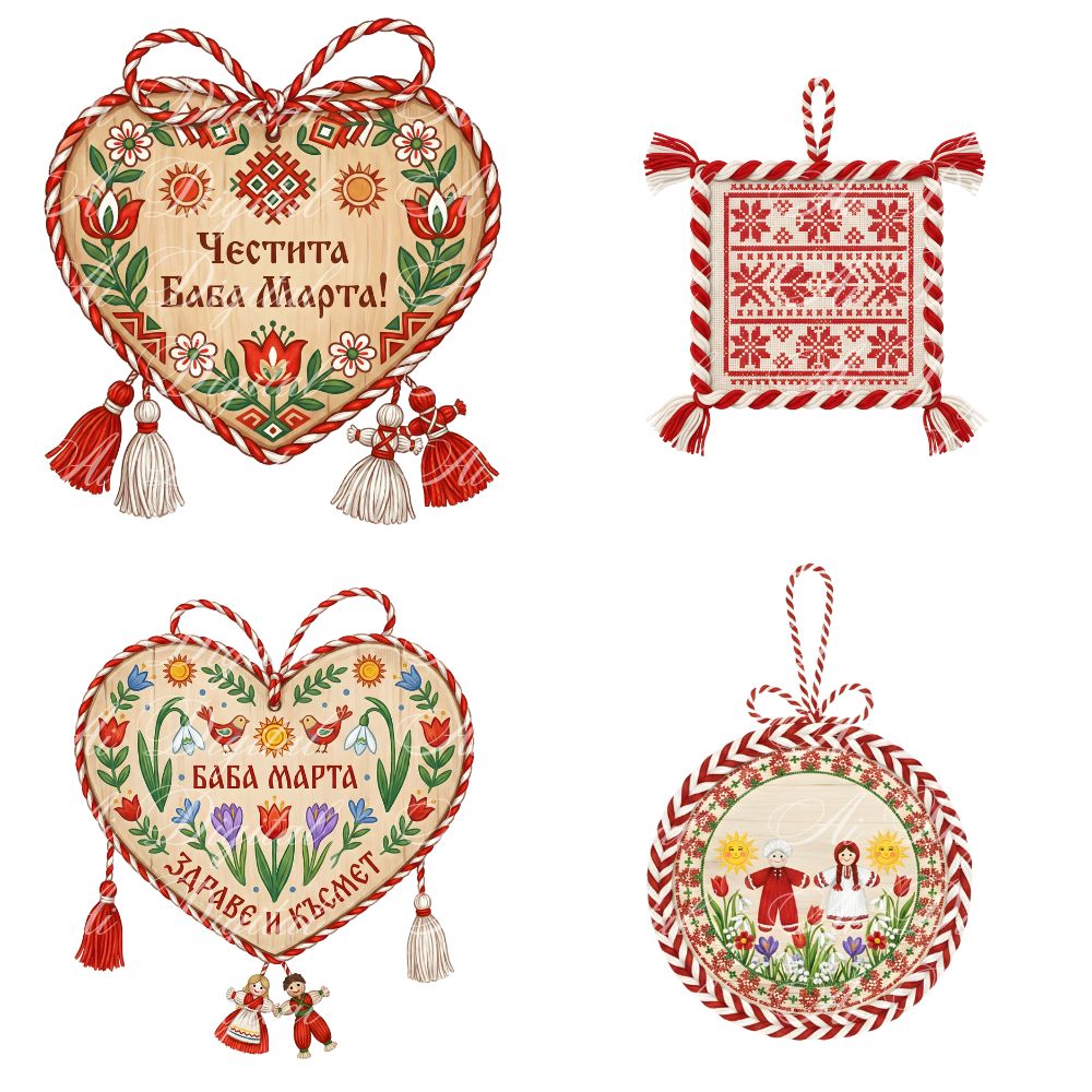 Baba Marta Martenitsa Clipart Bundle (35 PNG, 300 DPI)