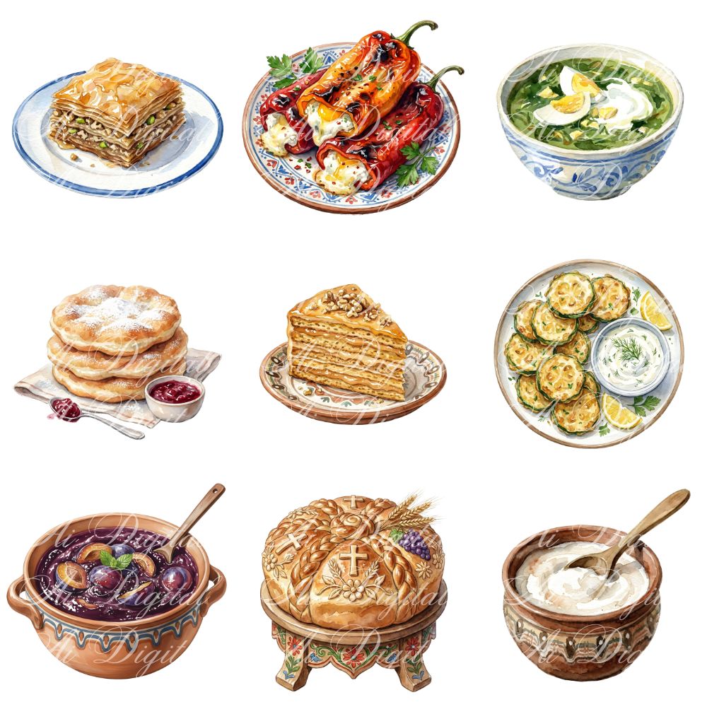 Bulgarian Food Clipart Bundle