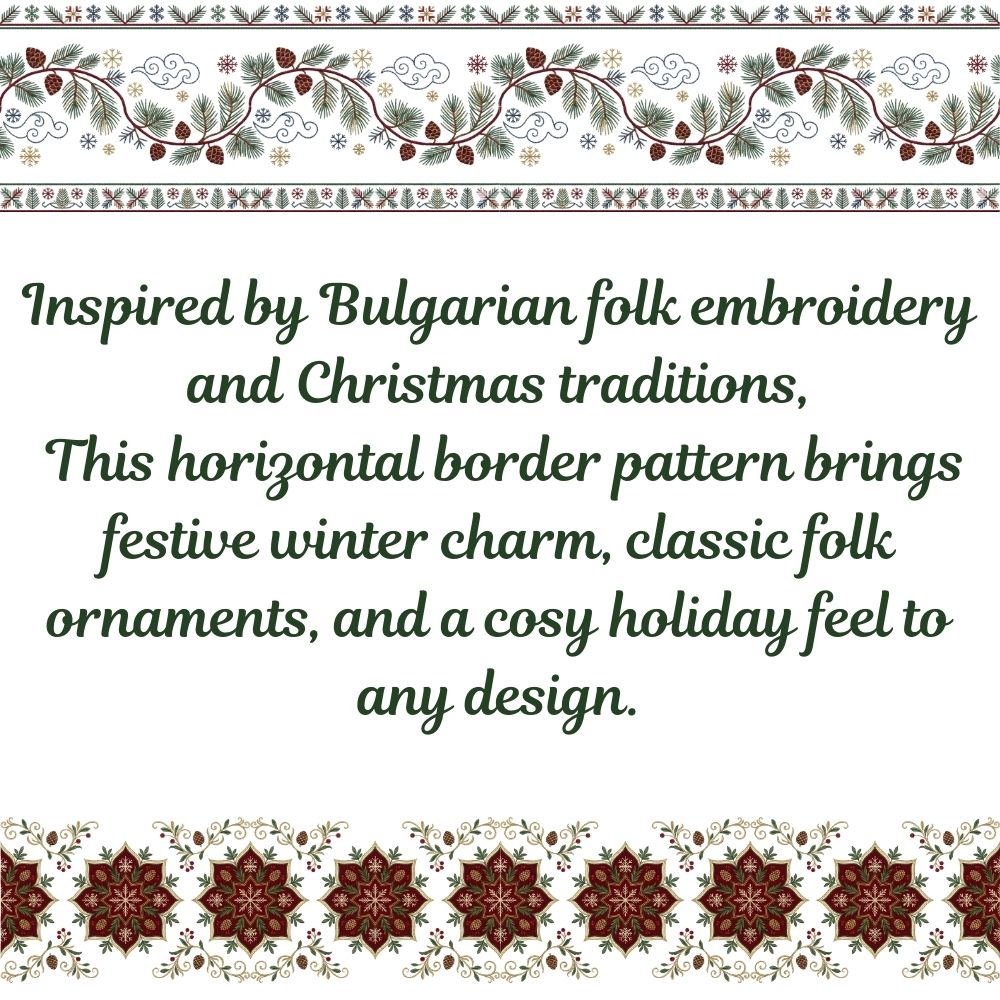 Bulgarian Christmas Horizontal Patterns – 31 Digital Borders
