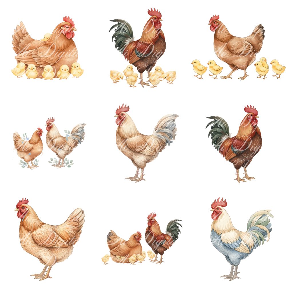 Farmhouse Clipart Bundle – 116 Watercolor PNG