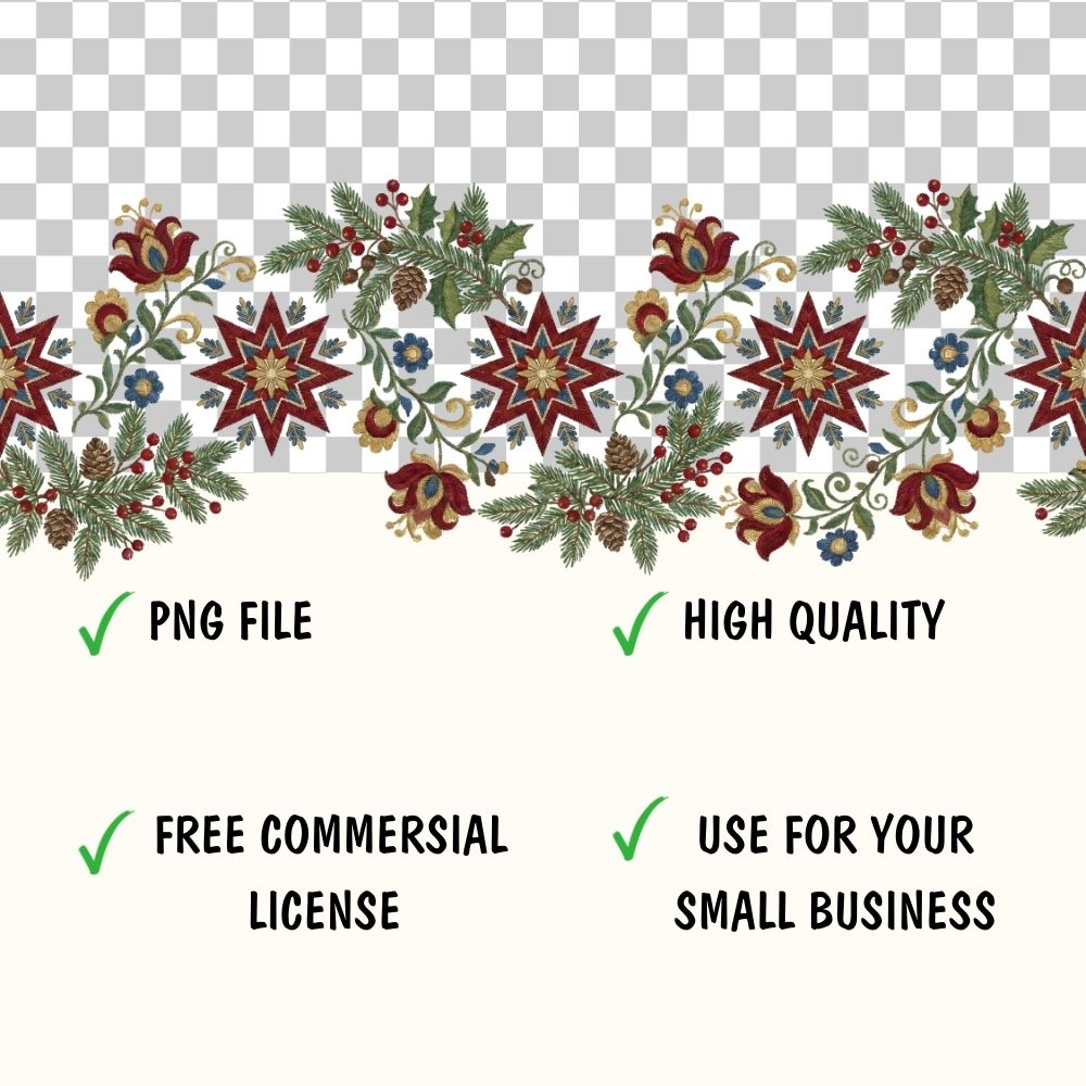 Bulgarian Christmas Horizontal Patterns – 31 Digital Borders