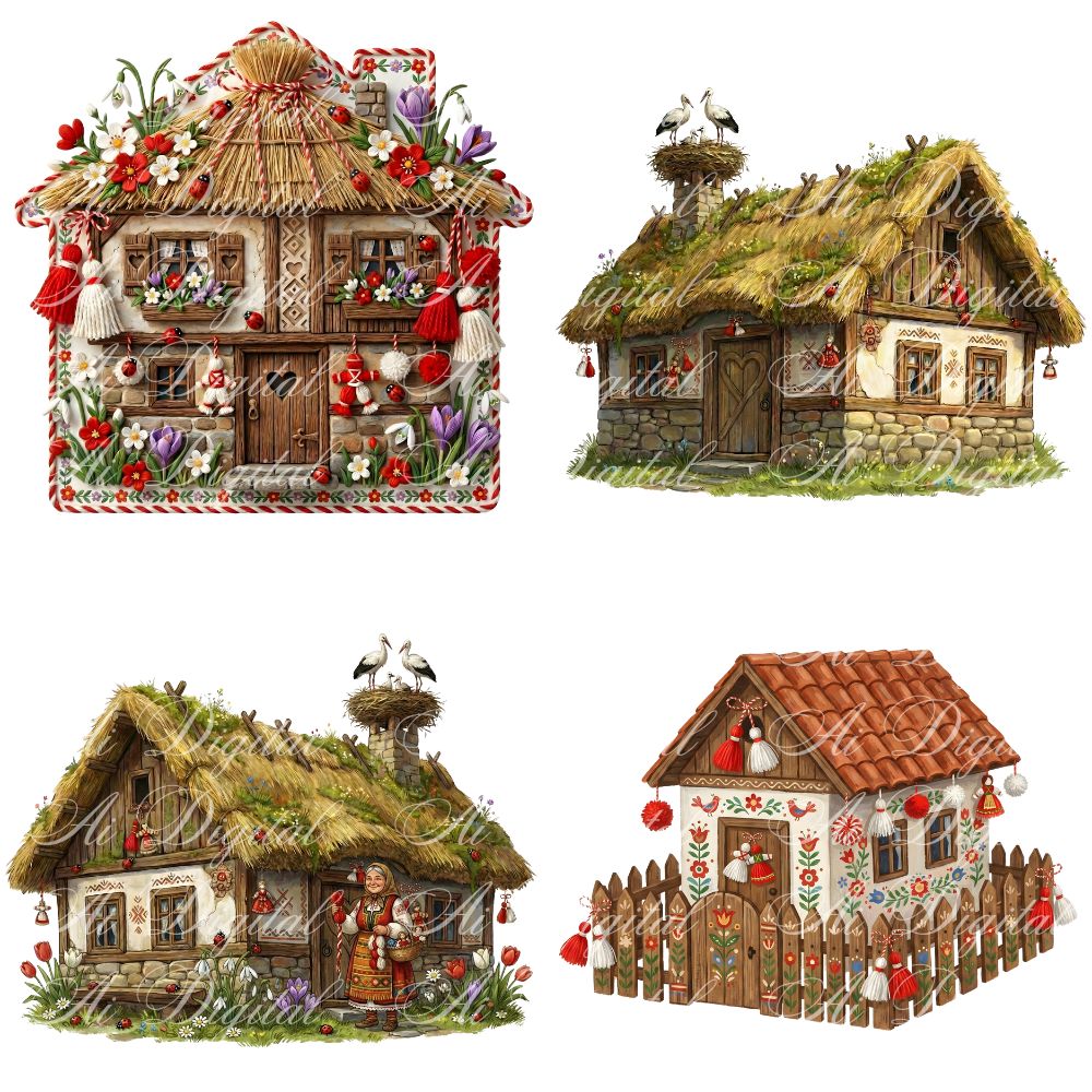 Baba Marta Martenitsa Clipart Bundle (35 PNG, 300 DPI)