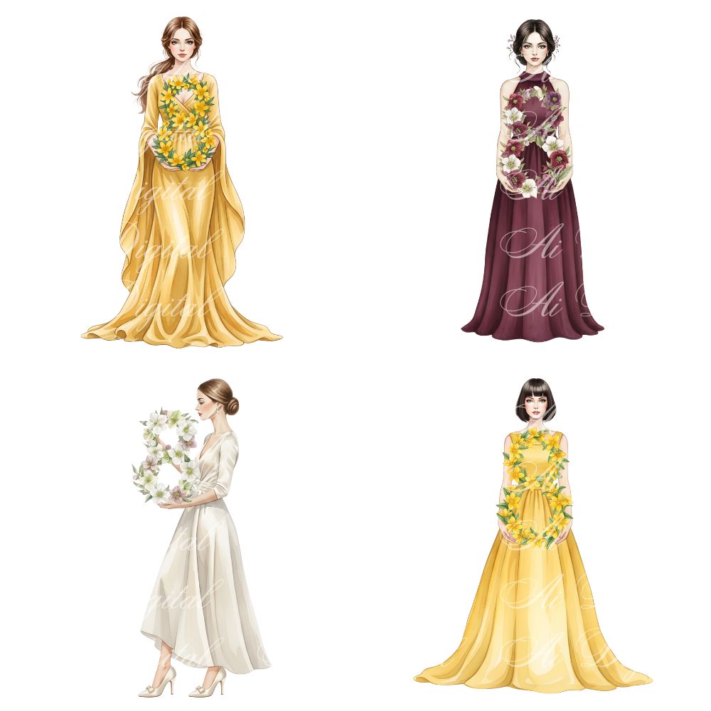 International Women’s Day Watercolor Clipart Bundle
