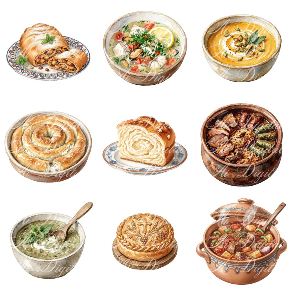 Bulgarian Food Clipart Bundle