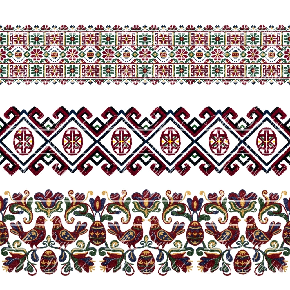 Bulgarian Easter Horizontal Patterns – 31 Digital Borders
