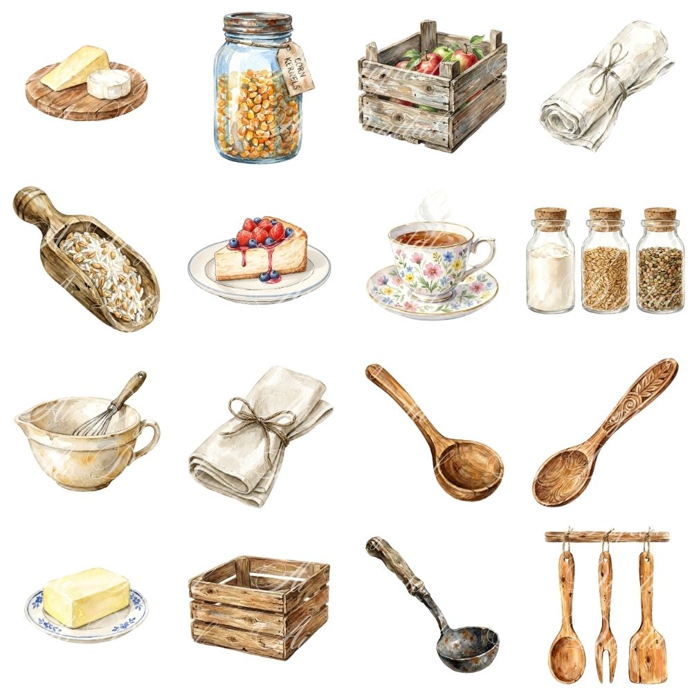 Vintage Kitchen Clipart Bundle
