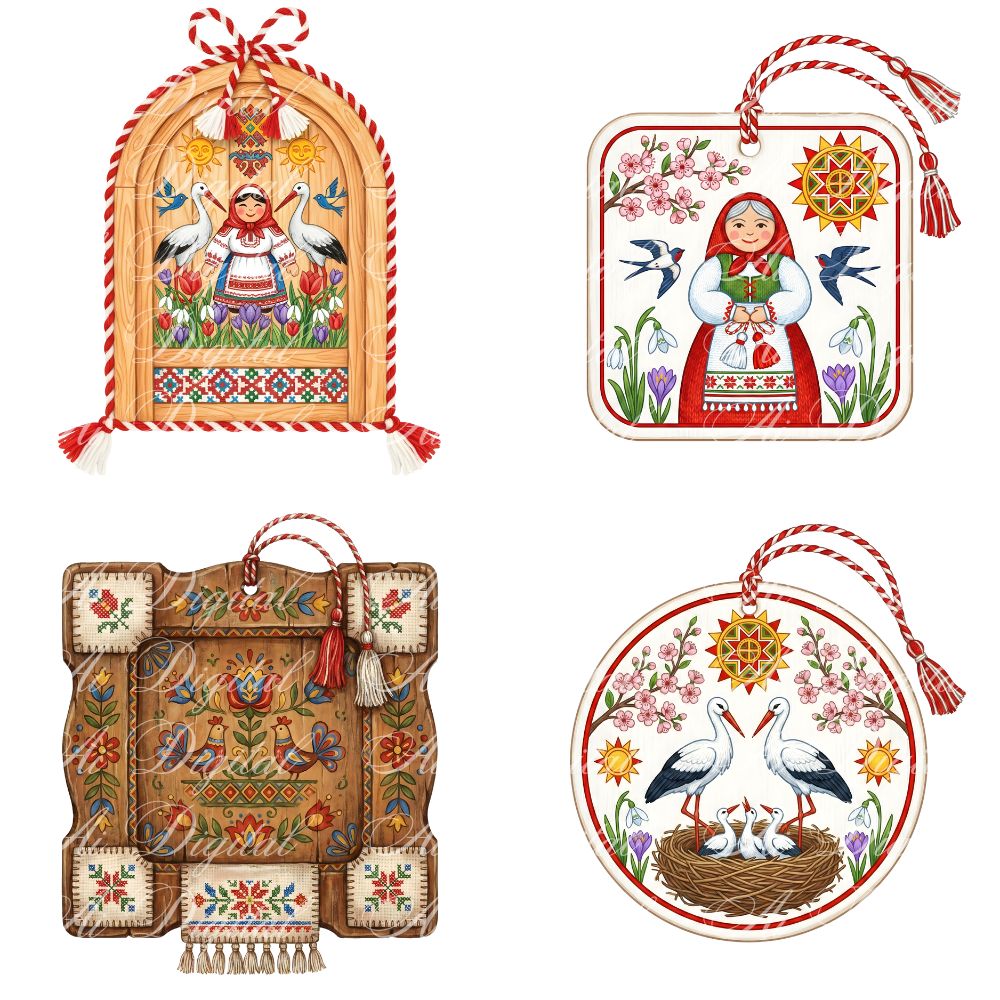Baba Marta Martenitsa Clipart Bundle (35 PNG, 300 DPI)