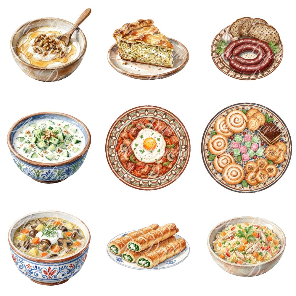 Bulgarian Food Clipart Bundle