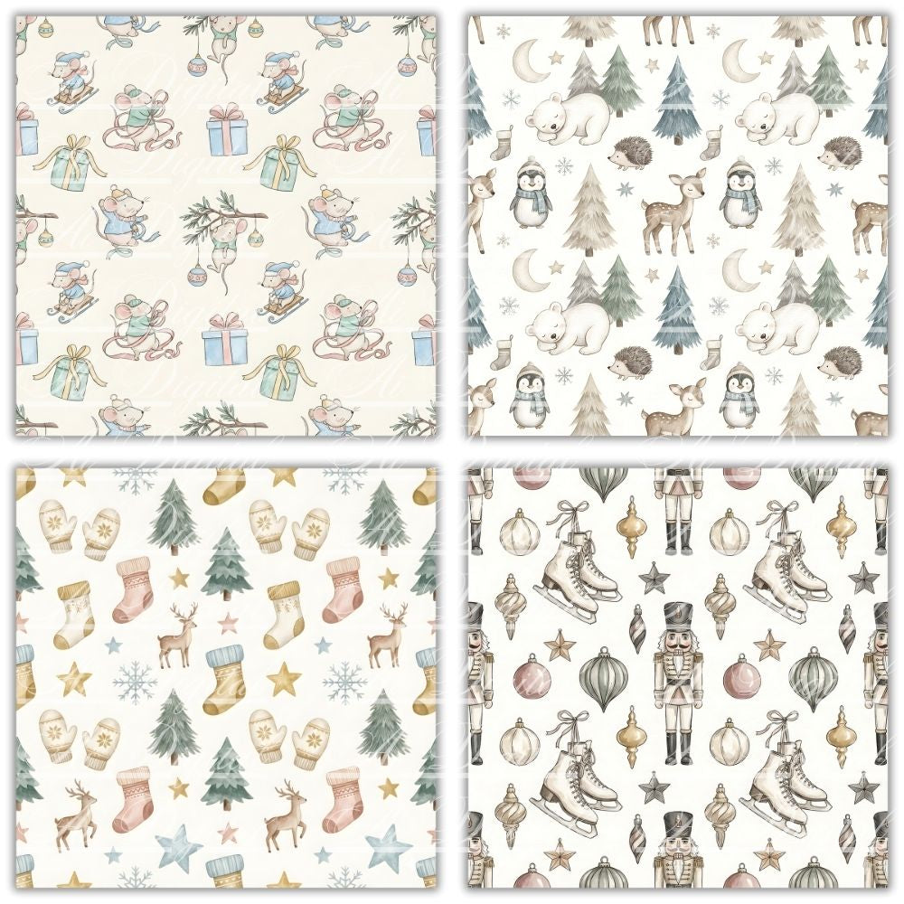 Christmas Patterns Digital Paper Pack