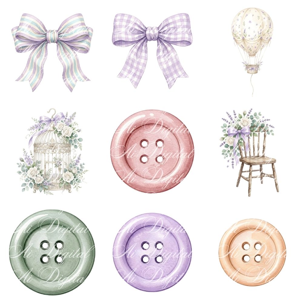 Lavender Goose Clipart & Digital Paper Bundle