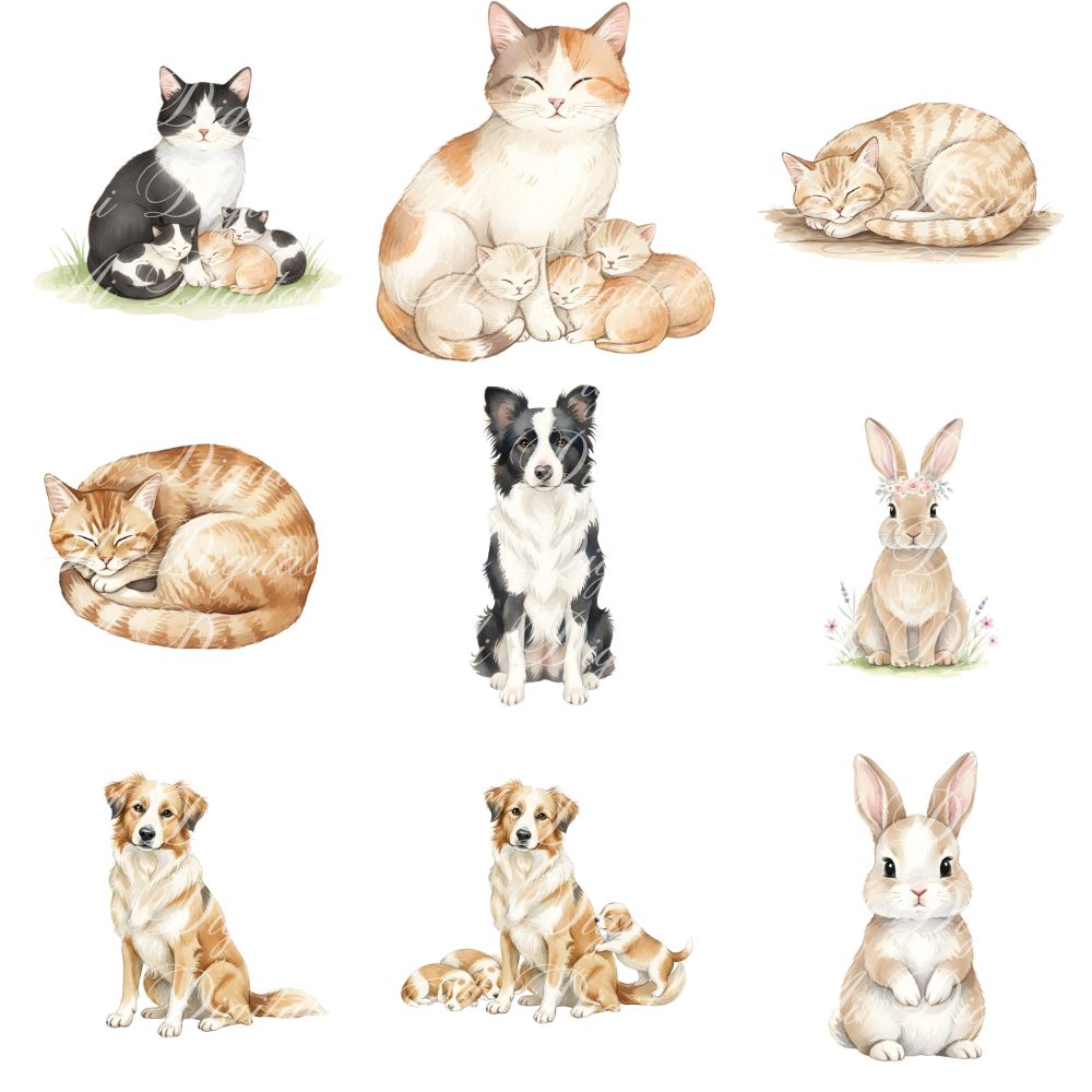 Farmhouse Clipart Bundle – 116 Watercolor PNG