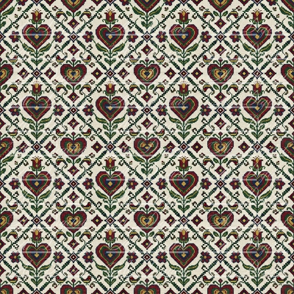 Bulgarian Embroidery Valentine’s Patterns – 33 Digital Papers