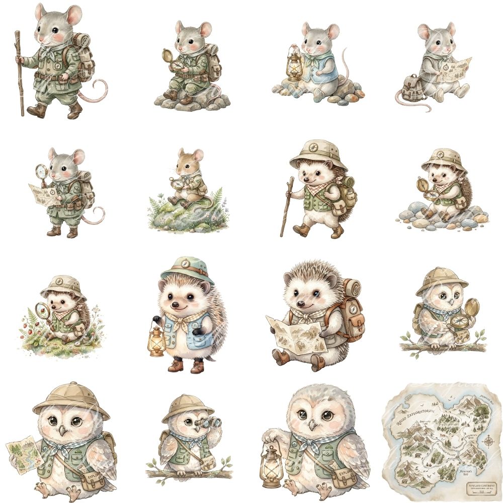 Little Explorers Clipart Bundle – 98 PNG Files & 12 Digital Papers