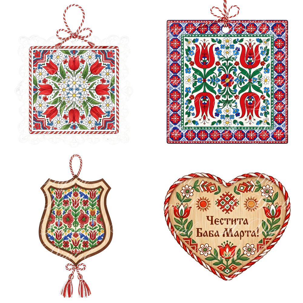 Baba Marta Martenitsa Clipart Bundle (35 PNG, 300 DPI)