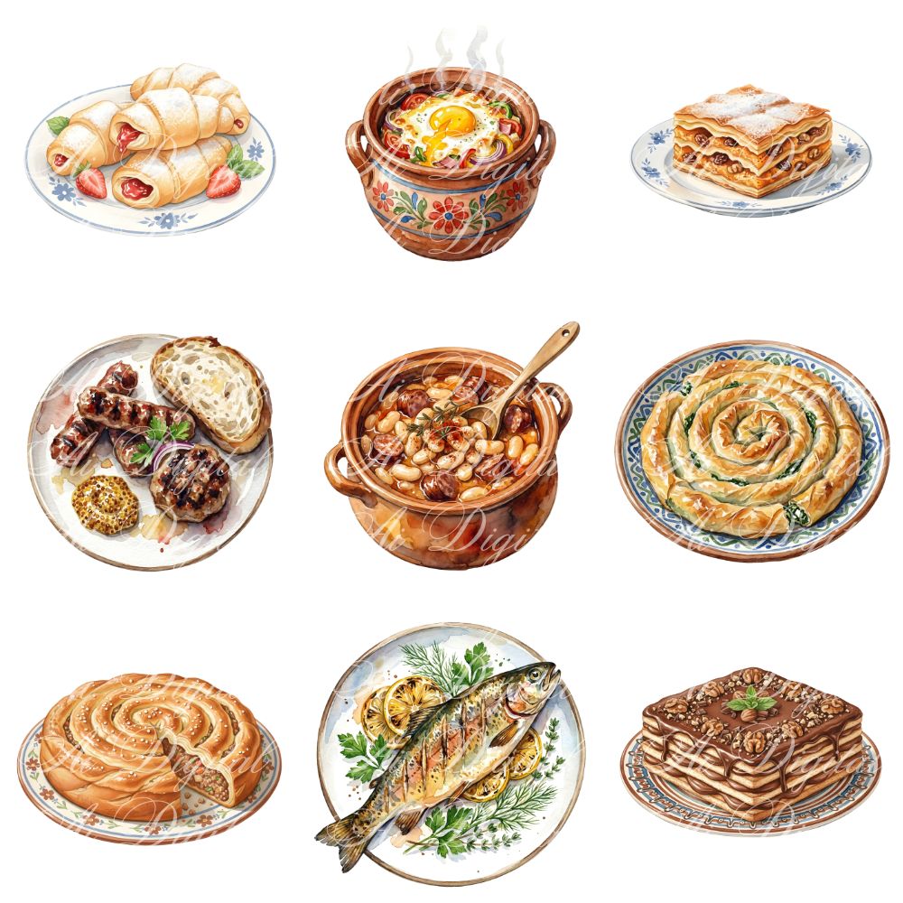 Bulgarian Food Clipart Bundle