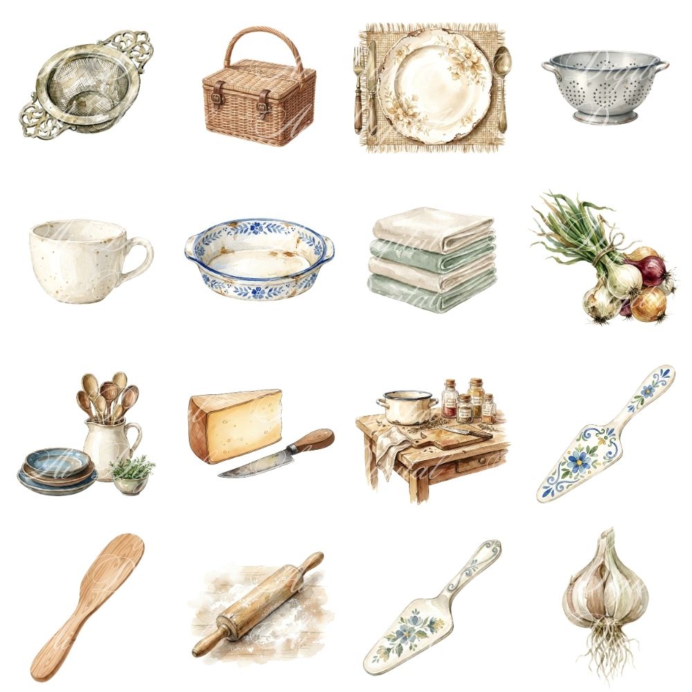 Vintage Kitchen Clipart Bundle