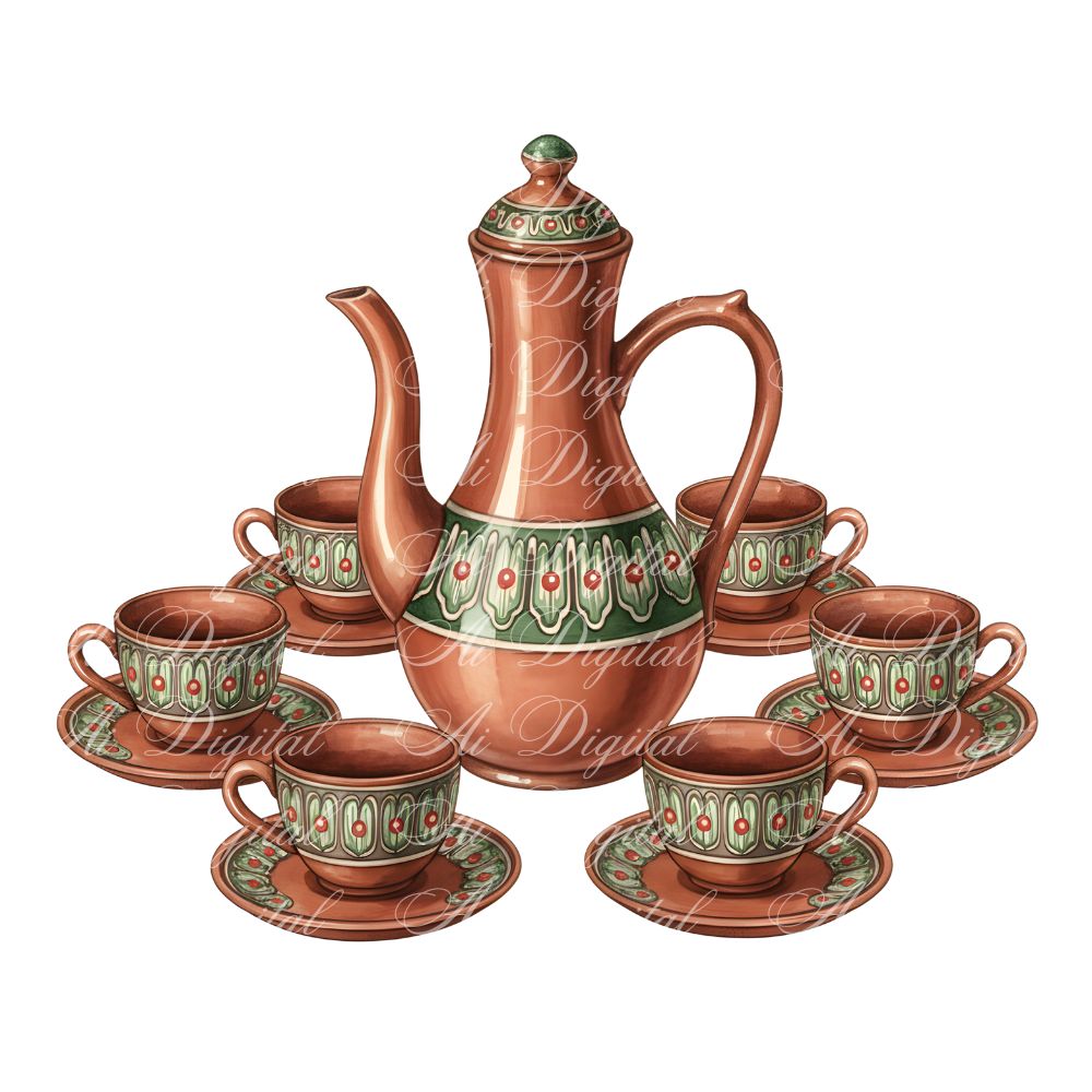 Clay Pottery PNG Clipart Set – 60 Transparent PNG Files (300 DPI)