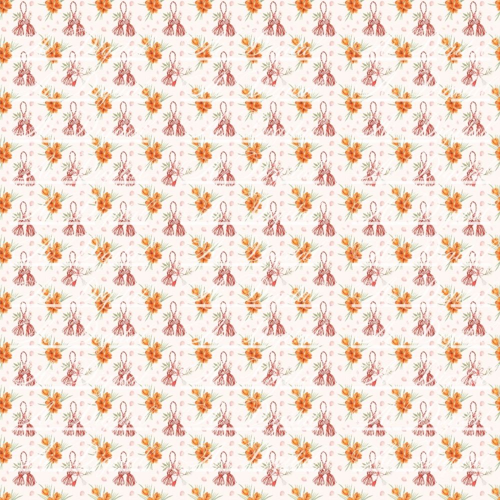 Spring & Martenitsa Watercolor Set – 20 Digital Papers + 20 PNG Clipart – Instant Download