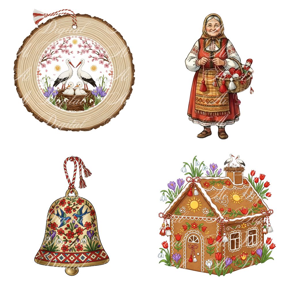 Baba Marta Martenitsa Clipart Bundle (35 PNG, 300 DPI)
