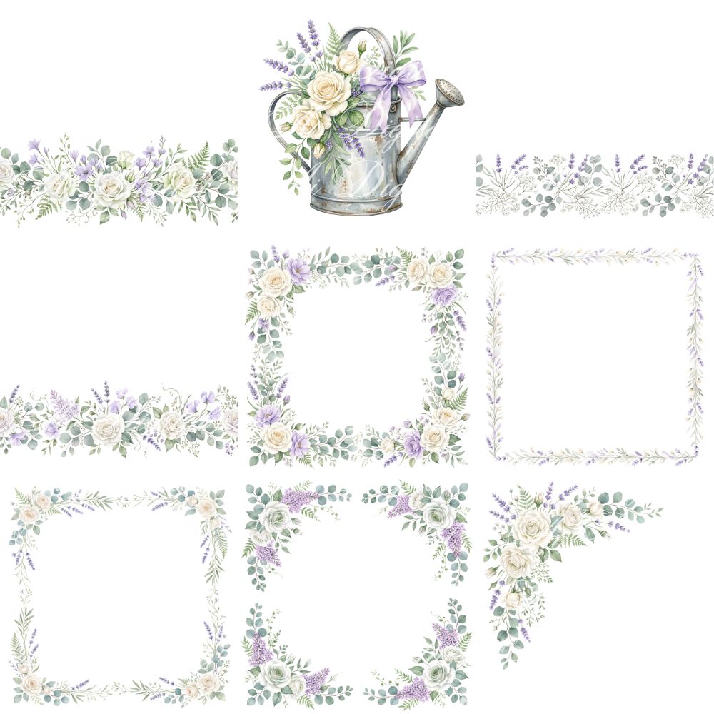 Lavender Goose Clipart & Digital Paper Bundle