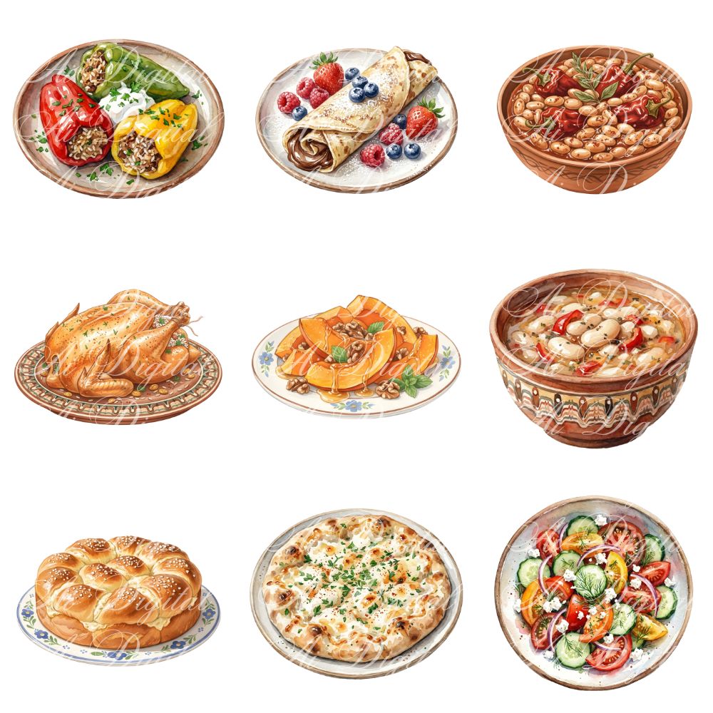 Bulgarian Food Clipart Bundle
