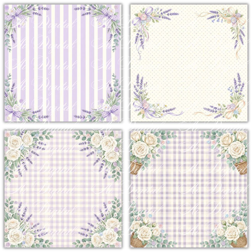 Lavender Goose Clipart & Digital Paper Bundle