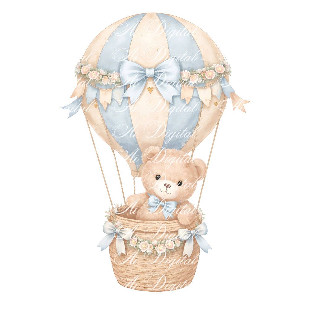 Blue Baby Bear Clipart Bundle 56 png + 20 seamless jpg patterns