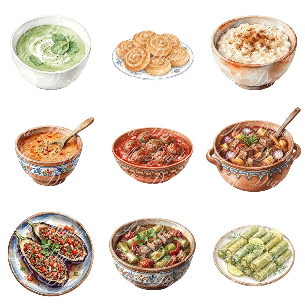 Bulgarian Food Clipart Bundle